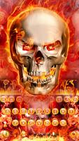 The fire skull cool keyboard theme اسکرین شاٹ 3