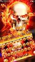 The fire skull cool keyboard theme اسکرین شاٹ 1