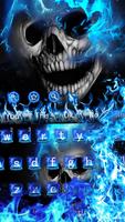 Ice blue fire skull cool mobile phone theme screenshot 3