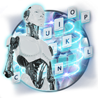AI robot technology&holographic tech neon keyboard simgesi