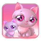Pink Cat Love Keyboard Theme icône