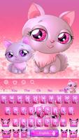Pink Cat Love Keyboard Theme capture d'écran 3