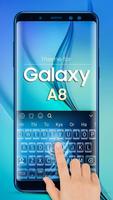 Teclado para Galaxy A8 Azul Cartaz