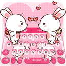 Pink Love Rabbit Keyboard Theme APK