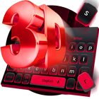 Thème de clavier 3D rouge noir icône