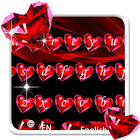 Rode diamant hart toetsenbord thema-icoon
