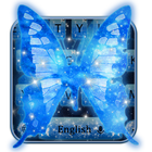 Dream butterfly blue glow&starry sky neon keyboard simgesi