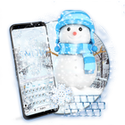Snowflakes❄️Exquisite Snow Blue Ice Keyboard Theme icône