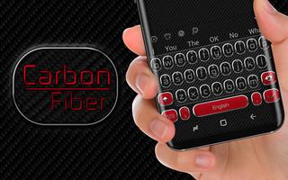 Carbon Fiber Black and Red Keyboard Theme capture d'écran 3