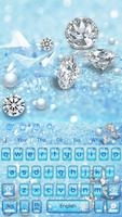 Blue Luxury Diamond Keyboard Theme capture d'écran 3