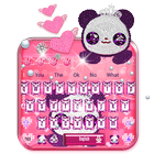 Pink Diamond Panda Keyboard Theme أيقونة