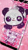 Pink Diamond Panda Keyboard Theme الملصق