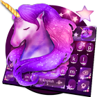 Thème de clavier pourpre Galaxy Unicorn icône