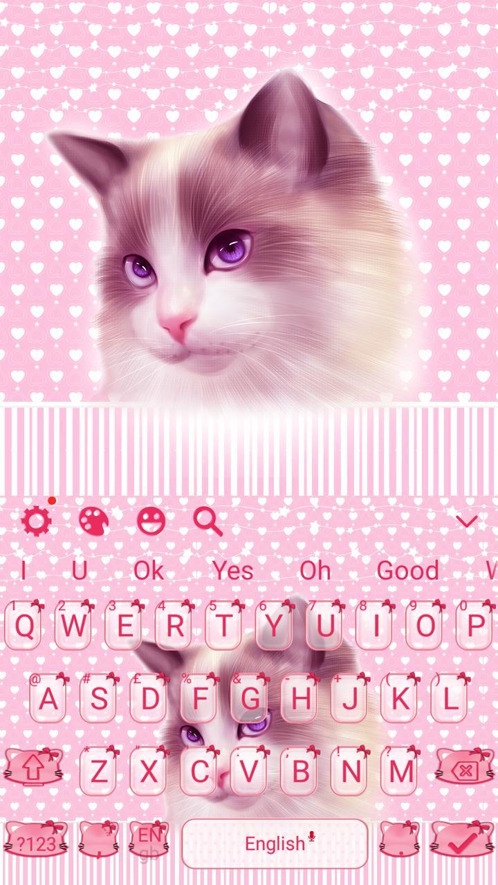 Android 用の ピンクのかわいい猫キーボード Apk をダウンロード