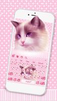 Clavier rose mignon de chat Affiche