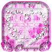 Shiny Pink Glitter Diamond Heart Keyboard Theme