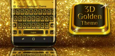 3D Golden Keyboard Theme