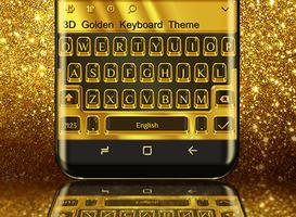 3D Golden Keyboard Theme syot layar 3
