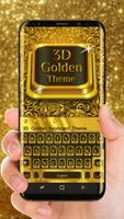 3D Golden Keyboard Theme постер