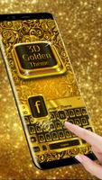 3D Golden Keyboard Theme imagem de tela 1