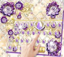 پوستر Purple Flower Keyboard Theme
