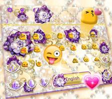برنامه‌نما Purple Flower Keyboard Theme عکس از صفحه
