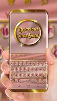 Luxurious Rose & Gold Keyboard Theme Affiche
