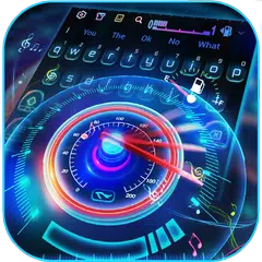 Neon Racing Car Speedometer Keyboard Theme