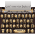 3D Gold Typewriter Keyboard Theme ikon