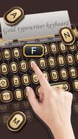 3D Gold Typewriter Keyboard Theme capture d'écran 1