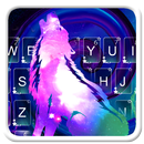 Le thème coloré de clavier de loup de galaxie APK