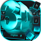 3D Black Blue Keyboard Theme icon