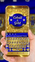 Cobalt and Gold Keyboard Theme Affiche