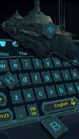 Blue Future Technology Keyboard Spaceship Theme capture d'écran 1