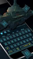 Blue Future Technology Keyboard Spaceship Theme capture d'écran 2