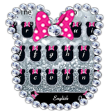 Silver glitter bow mouse keyboard theme আইকন