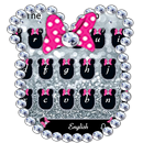 Silver glitter bow mouse keyboard theme APK