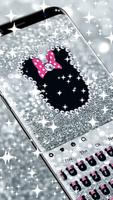 Silver glitter bow mouse keyboard theme Cartaz