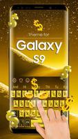 Teclado de oro para Galaxy S9 Poster