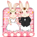 Sweet Rabbit Love Keyboard Theme APK