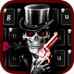 ”Red Rose Skull Gun Keyboard Theme