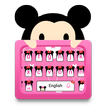 Cute Pink Minny Bowknot Keyboard tema wallpaper
