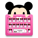 Cute Pink Minny Bowknot Keyboard tema wallpaper APK