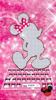 Cute Pink Minny Bowknot Keyboard tema wallpaper পোস্টার