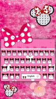 Cute Pink Minny Bowknot Keyboard tema wallpaper স্ক্রিনশট 1
