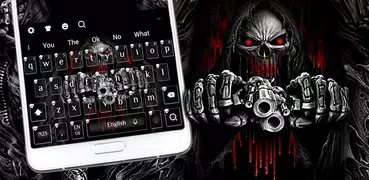 Red Blood Skull Guns keyboard theme