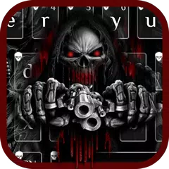 Red Blood Skull Guns keyboard theme APK download