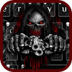 Motyw klawiatury Red Blood Skull Guns