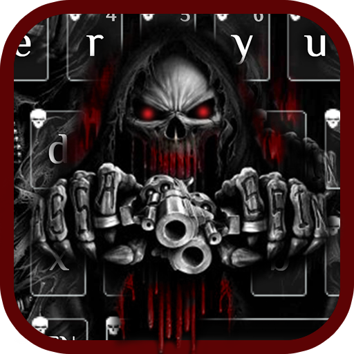 Red Blood Skull Guns keyboard theme