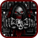 Motyw klawiatury Red Blood Skull Guns aplikacja